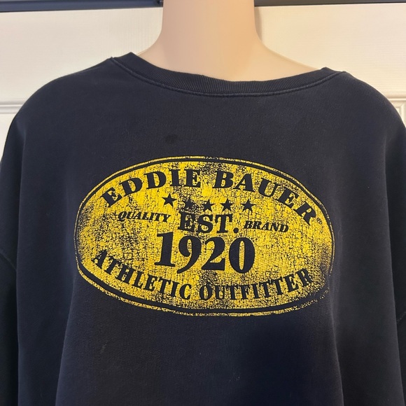 Eddie Bauer Dark Blue Sweatshirt with Yellow Emblem - Picture 6 of 7